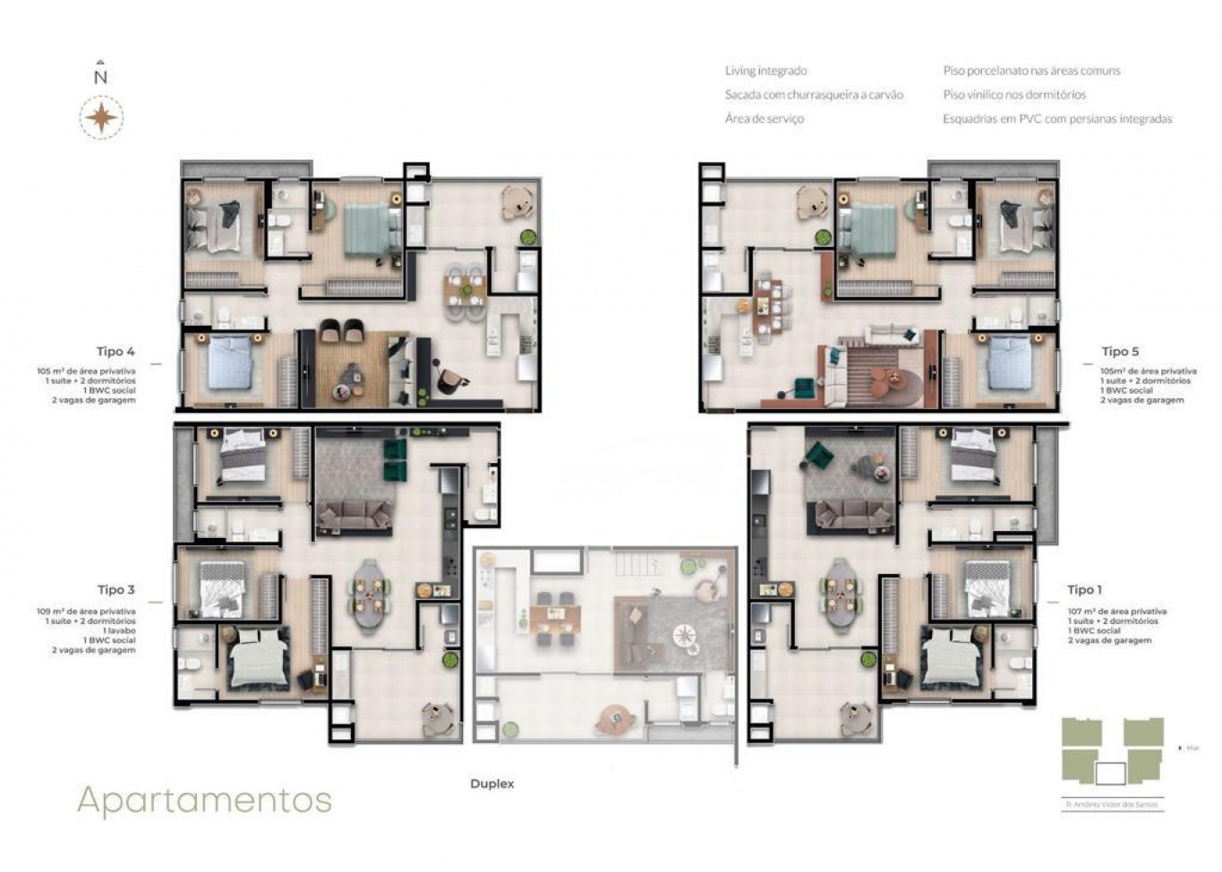 Cobertura de 3 quartos, 123m² no bairro Gravatá, em Navegantes | Eu Corretor