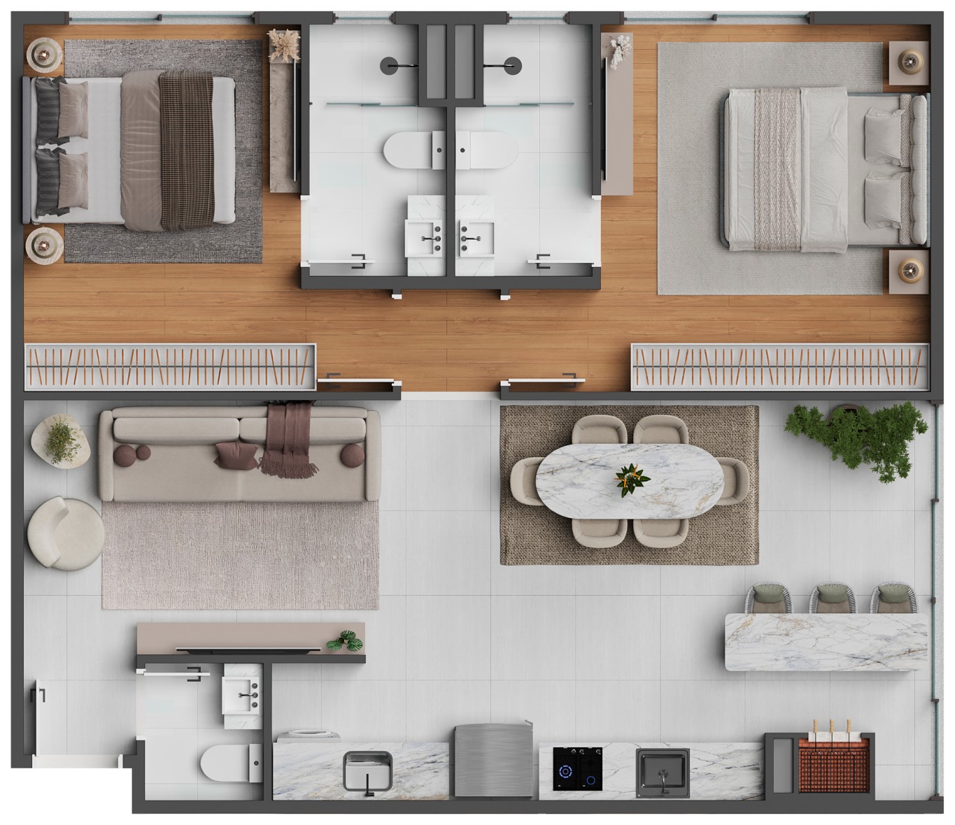 Apartamento, 2 quartos, 80 m² - Foto 2