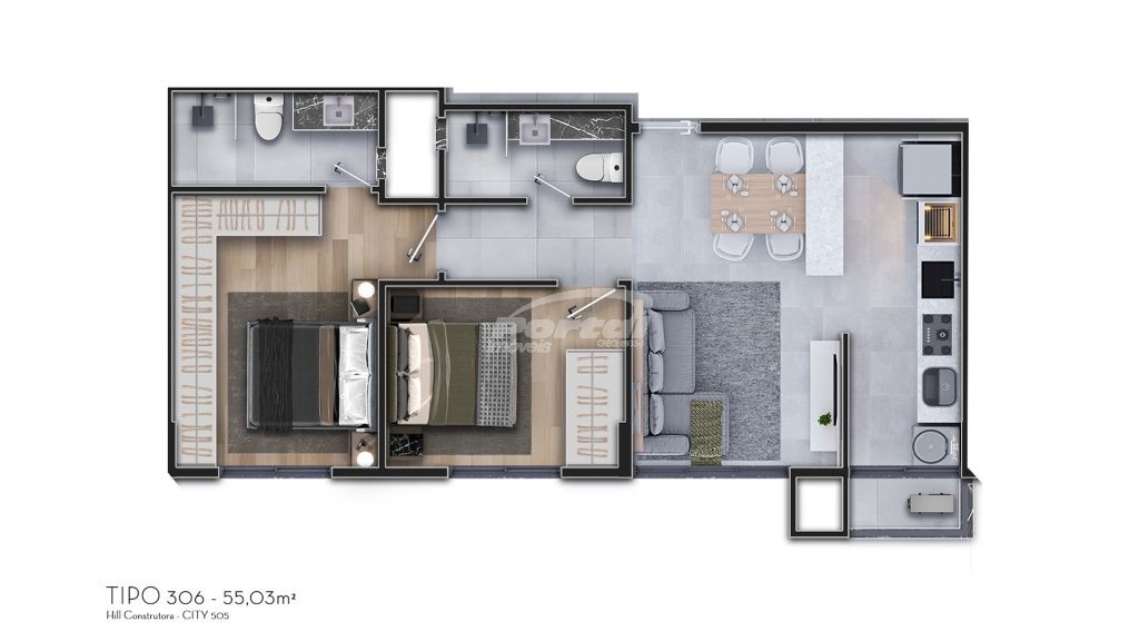 Apartamento de 2 quartos, 55m² no bairro Velha, em Blumenau | Eu Corretor