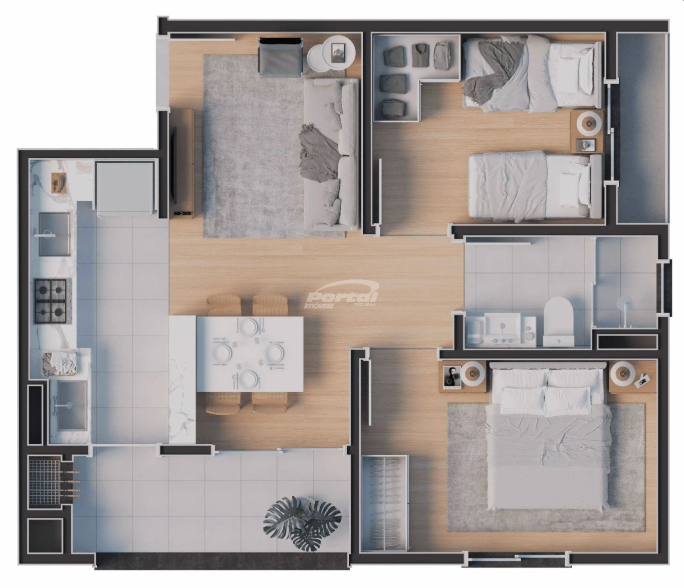 Apartamento, 2 quartos, 51 m² - Foto 3