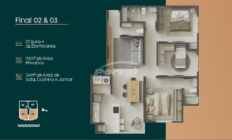 Apartamento, 3 quartos, 92 m² - Foto 4