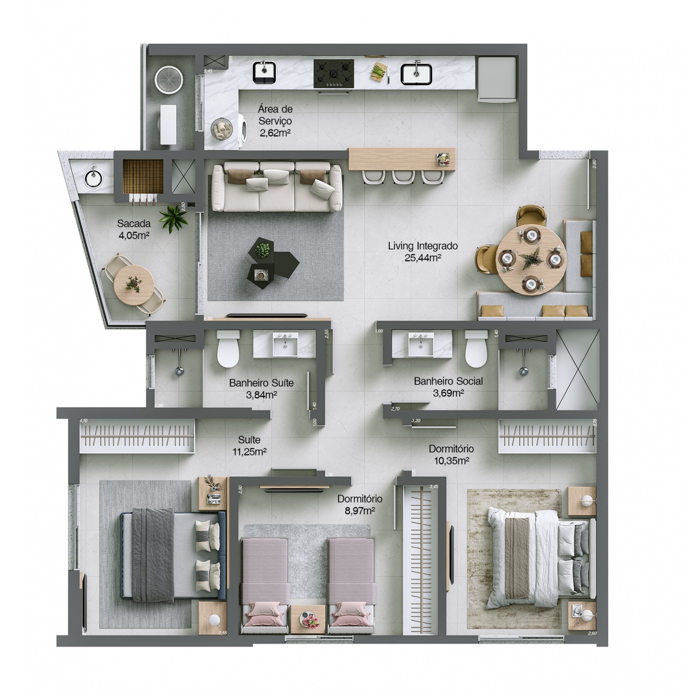 Planta tipo - final 04 87,84m²