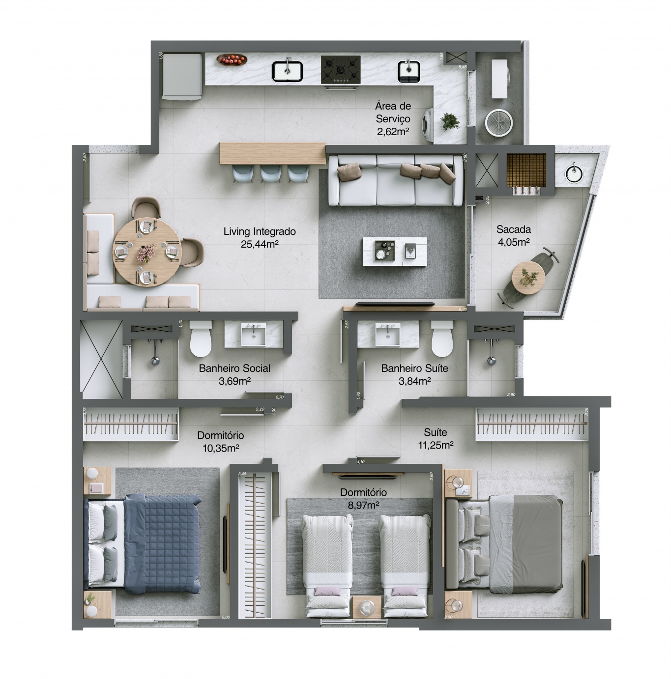 Planta tipo - final 02 87,98m²