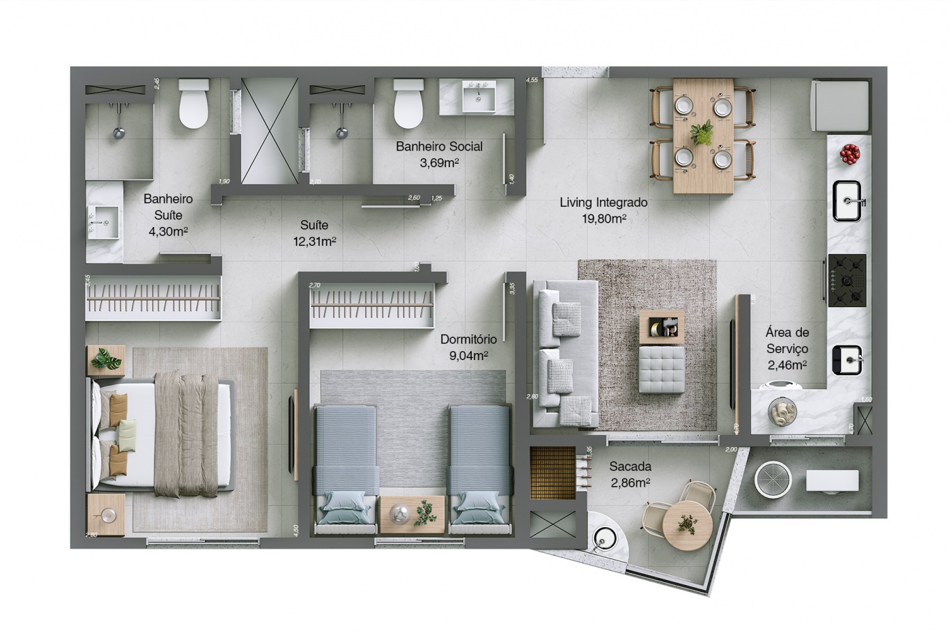 Planta tipo - final 03 65,89m²