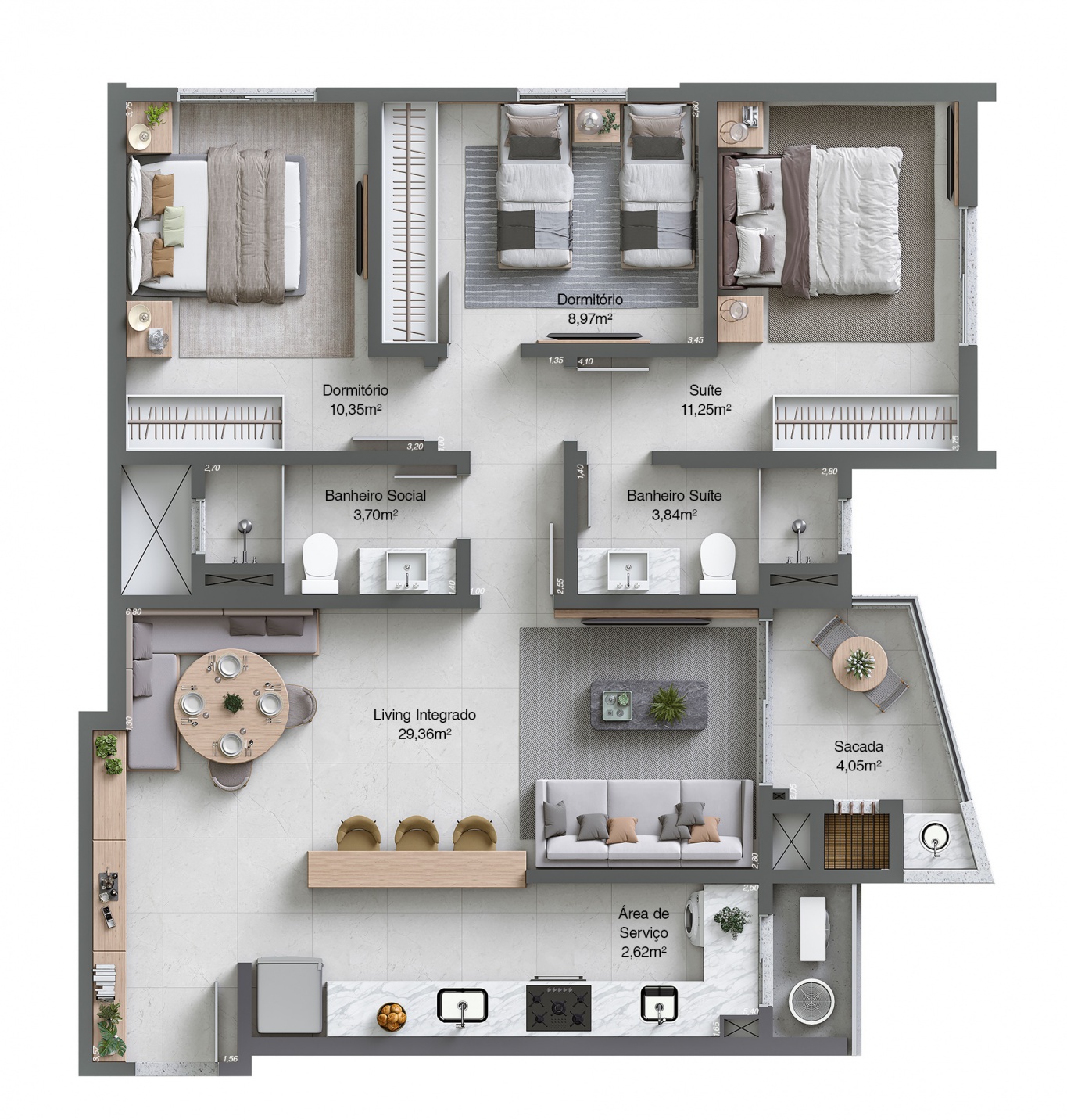 Planta tipo - final 01 92,09m²
