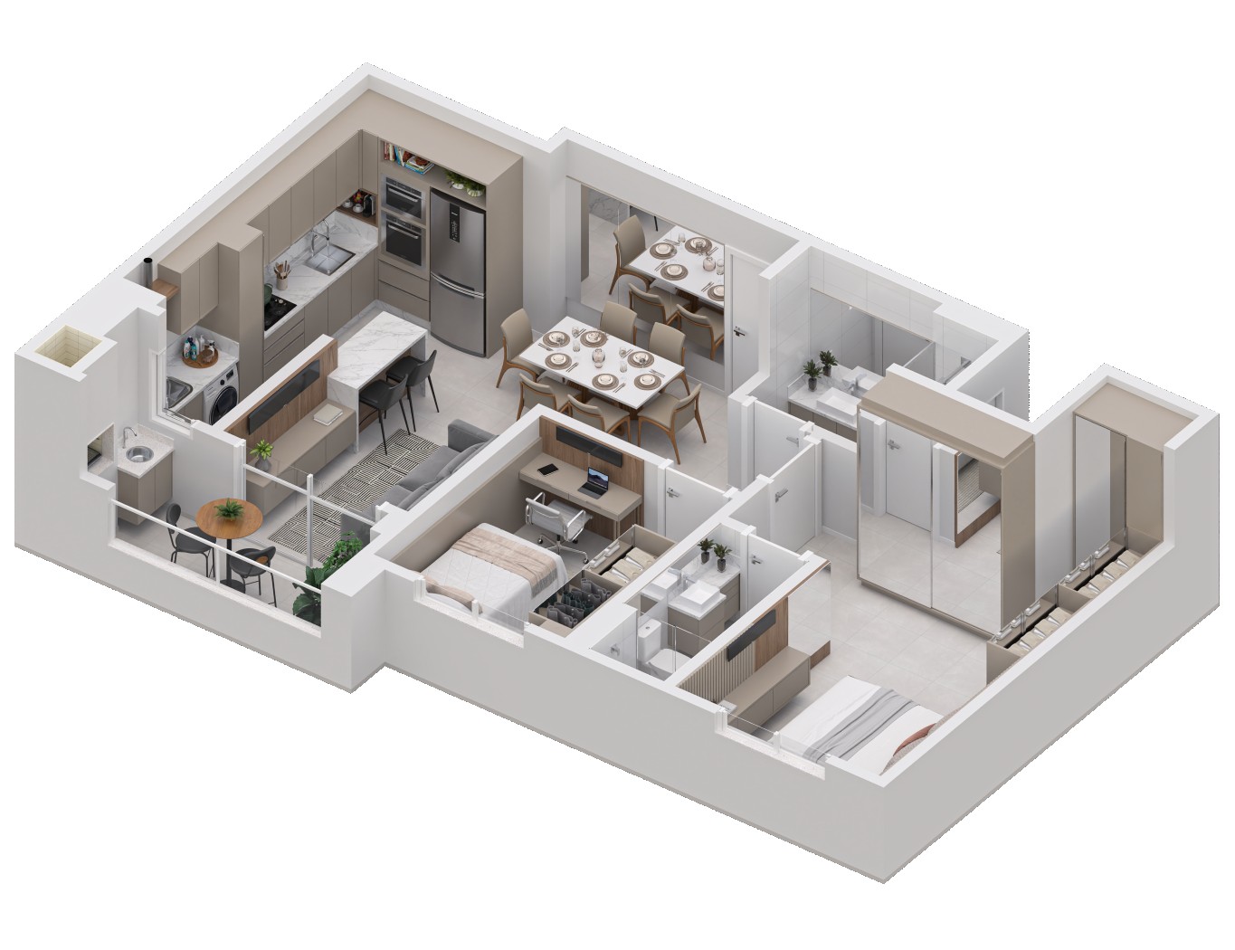 Planta 2 quartos