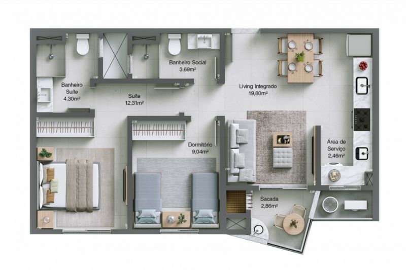 Planta tipo - final 03 65,89m²