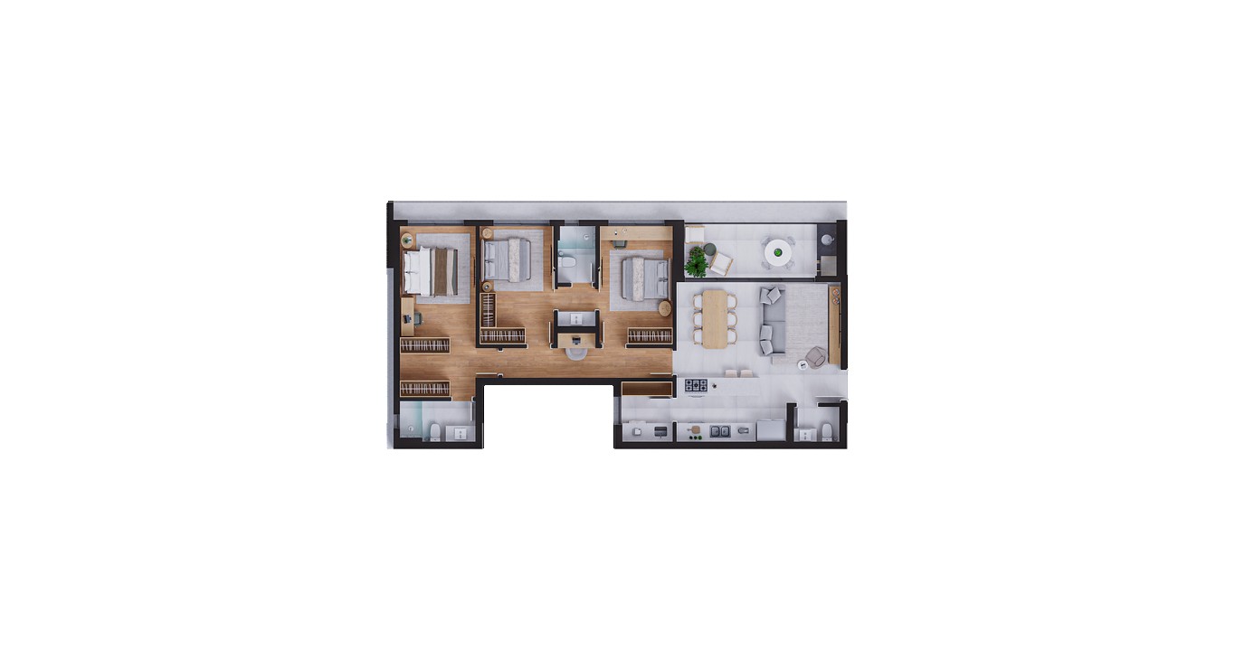Apto com 120m²