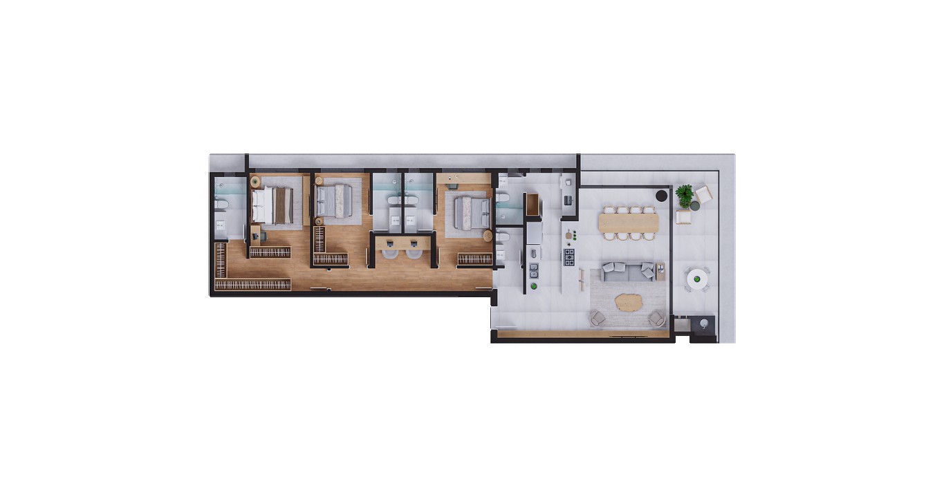 Apto com 160m²
