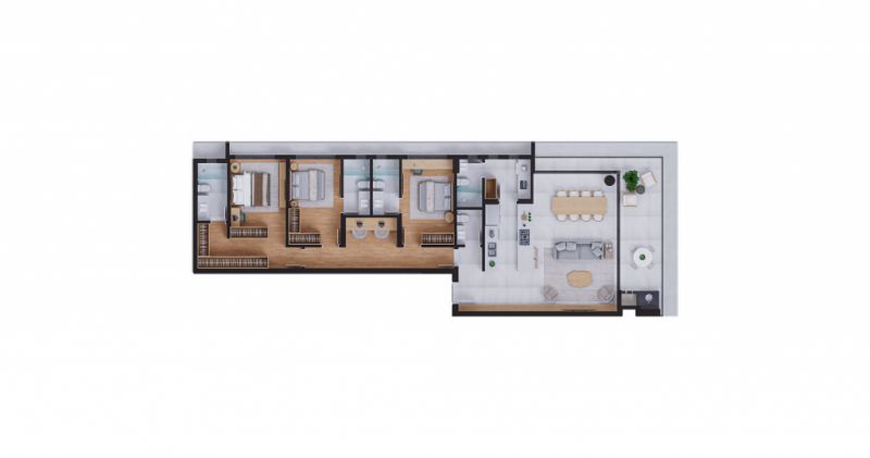 Apto com 160m²