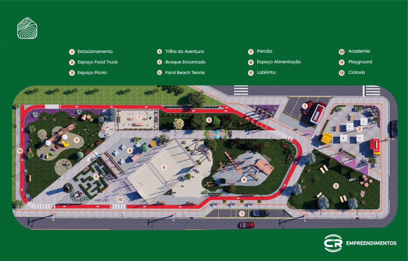 Praça com 3.144m²
