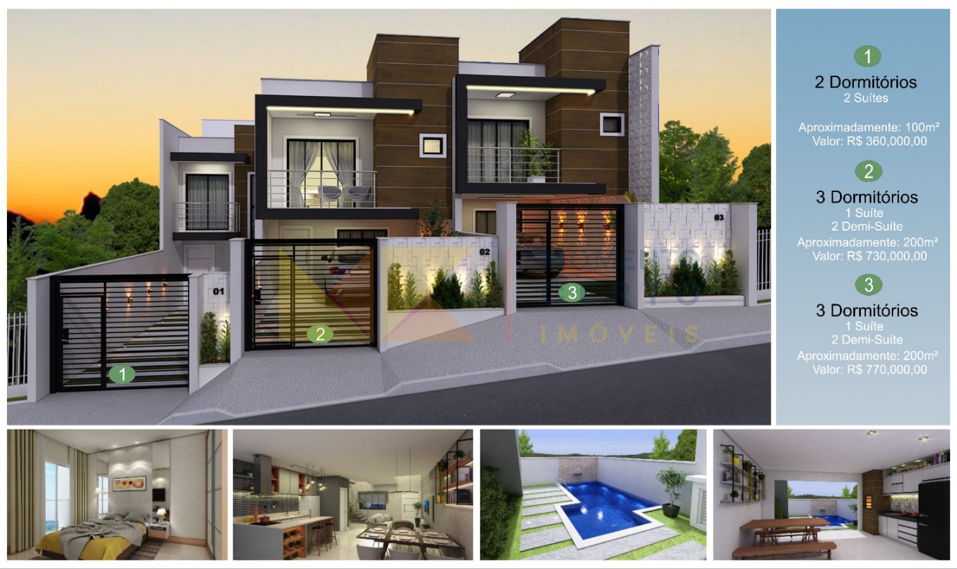 Sobrado a venda, localizado no coração do Bairro Água Verde com piscina, 3 amplas suítes e 2 vagas de garagem. — foto 2