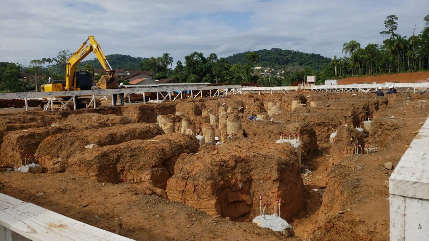 Obra em janeiro de 2024