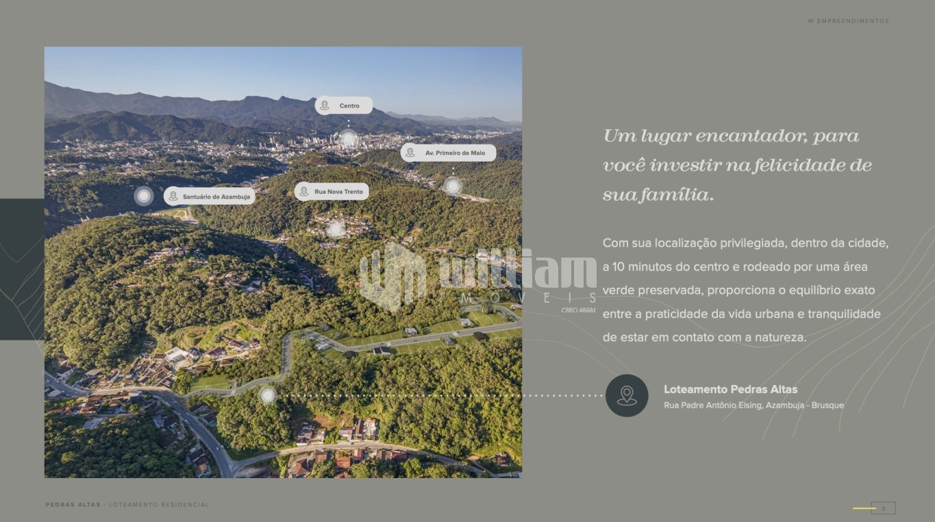 Lote/Terreno de 335m² no bairro Azambuja, em Brusque | Eu Corretor