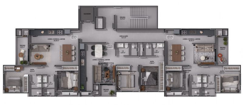 Apartamento de 2 quartos, 66m² no bairro Steffen, em Brusque | Eu Corretor