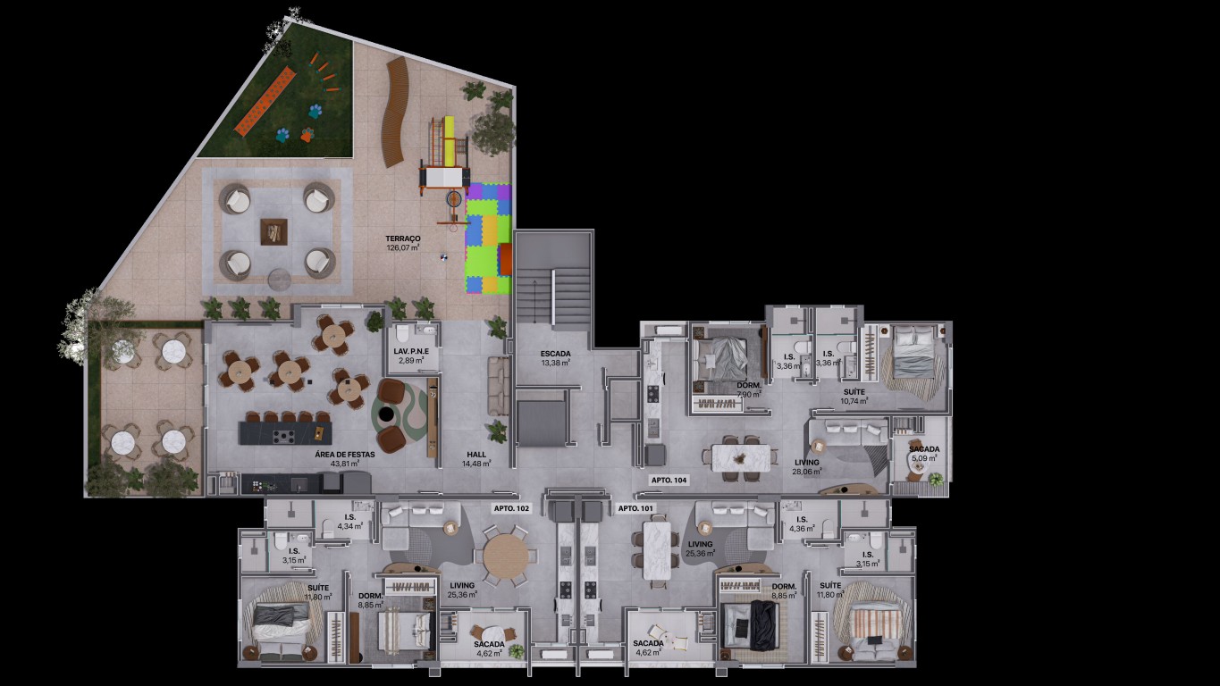 Apartamento de 2 quartos, 66m² no bairro São Pedro, em Brusque | Eu Corretor
