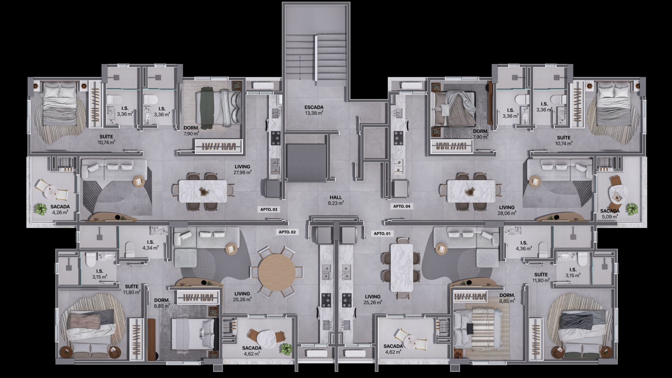 Apartamento de 2 quartos, 66m² no bairro São Pedro, em Brusque | Eu Corretor