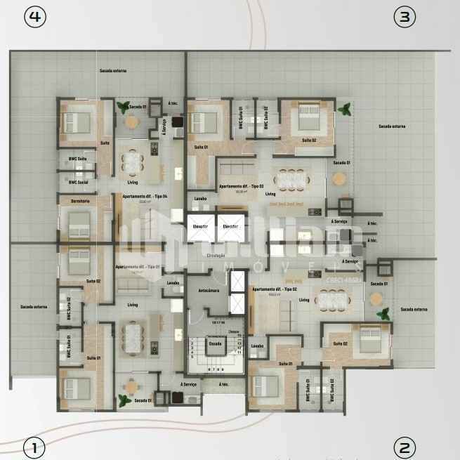 Apartamento de 2 quartos, 74m² no bairro Souza Cruz, em Brusque | Eu Corretor