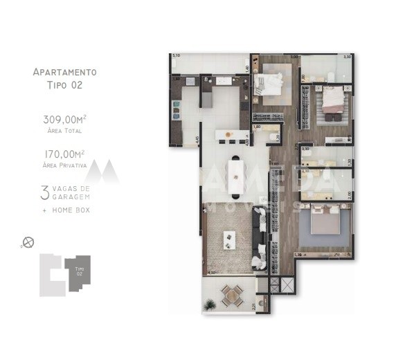 APARTAMENTO NOVO, MOBILIADO, 3 SUÍTES, CONDOMÍNIO COMPLETO — foto 2