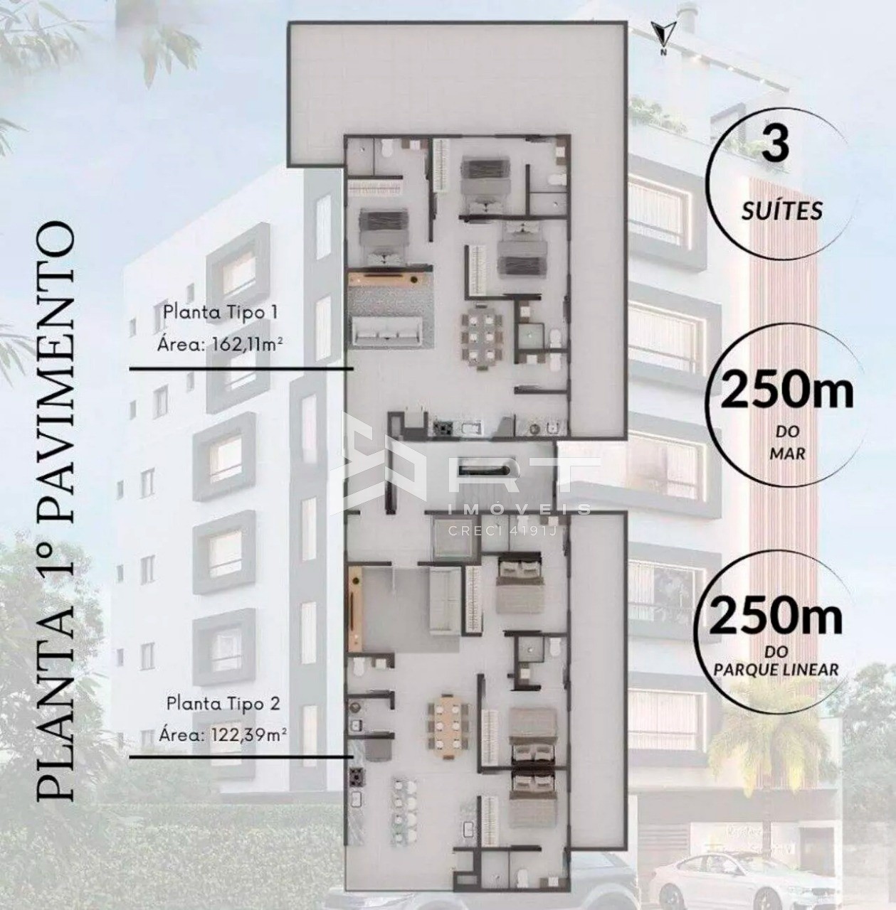 Apartamento de 3 quartos, 122m² no bairro Itacolomi, em Balneário Piçarras | Eu Corretor